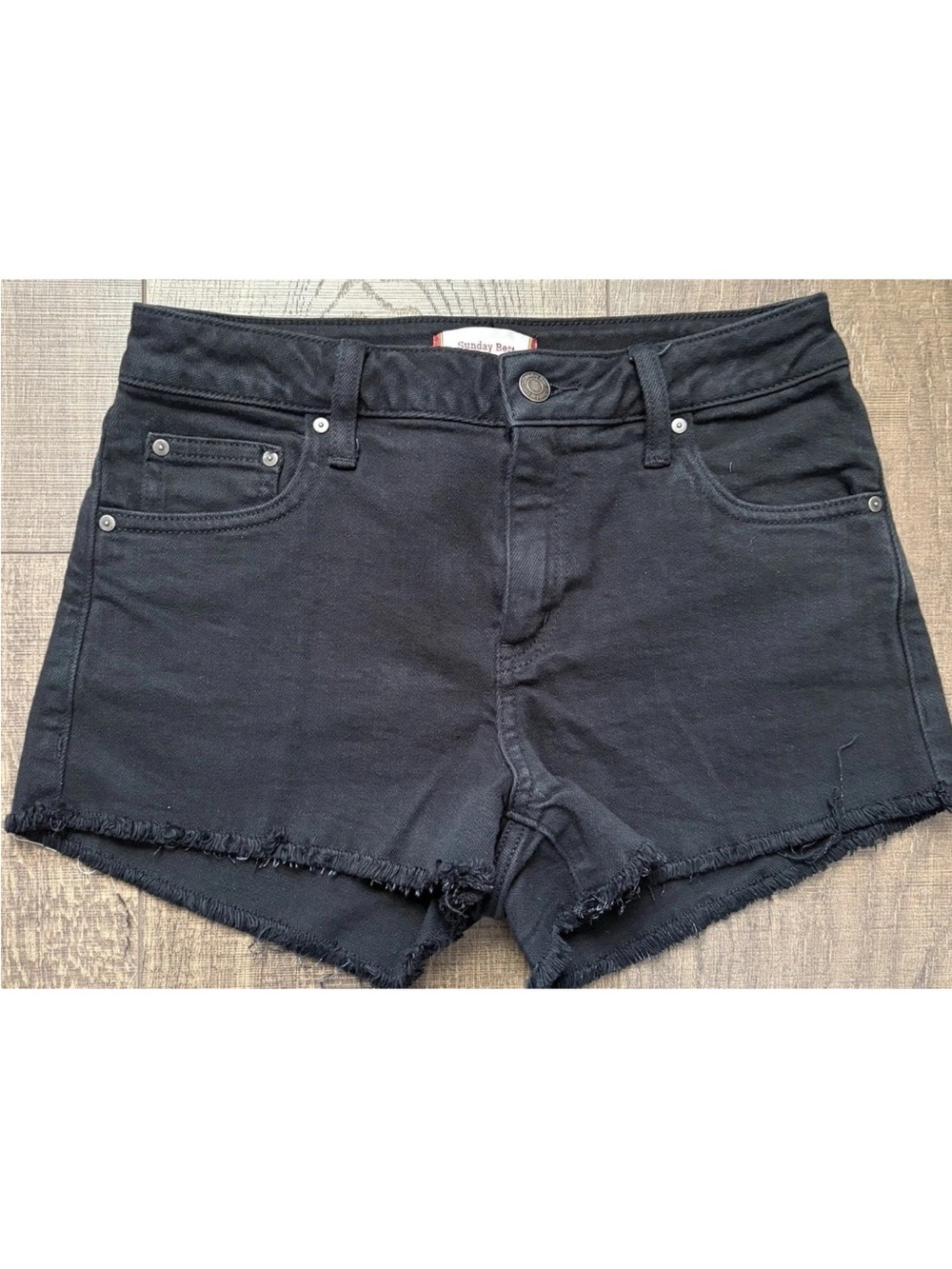 Sunday Best Aritzia Black Denim Shorts Womens 28 High Rise Cutoff Jean Shorts